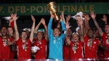 Bayern Munich lift the German Cup after beating Bayer Leverkusen 4-2.