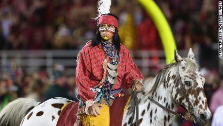 &quot;Osceola&quot; and &quot;Renegade&quot; of the Florida State Seminoles are seen during their game at Doak Campbell Stadium on October 18, 2014 in Tallahassee, Florida.