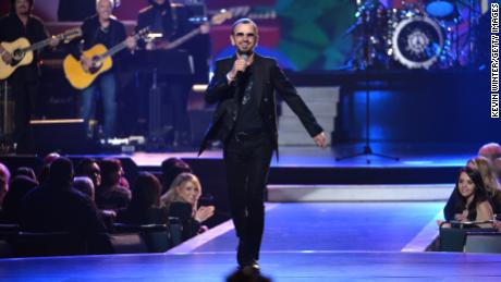 Ringo Starr performs during &quot;The Night That Changed America: A Grammy Salute To The Beatles&quot; at the Los Angeles Convention Center in January 2014.  