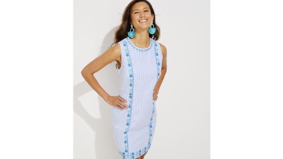 Pop Embroidered Shift Dress