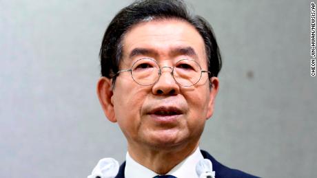 Seoul Mayor Park Won-soon speaks during a press conference at Seoul City Hall in Seoul, South Korea on July 8, 2020. 