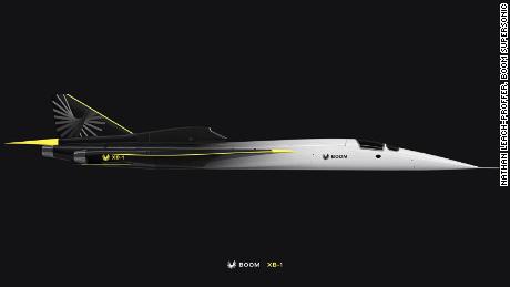 Press images of experimental aircraft XB-1 from Boom Supersonic