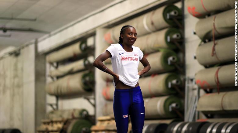 Bianca Williams of Great Britain warms up ahead of the Women's 200m during day four of the 24th European Athletics Championships at Olympiastadion on August 10, 2018 in Berlin, Germany. 