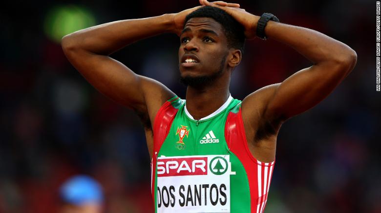 Ricardo Dos Santos of Portugal reacts after competing in the Men's 400 metres semi-final during day two of the 22nd European Athletics Championships at Stadium Letzigrund on August 13, 2014 in Zurich, Switzerland.