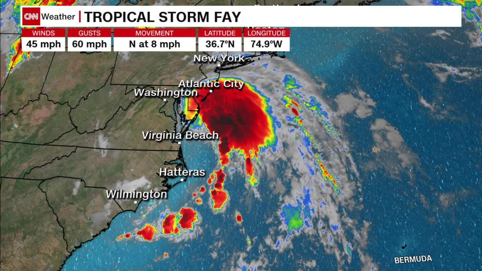 Tropical Storm Fay Makes Landfall In New Jersey Cnn