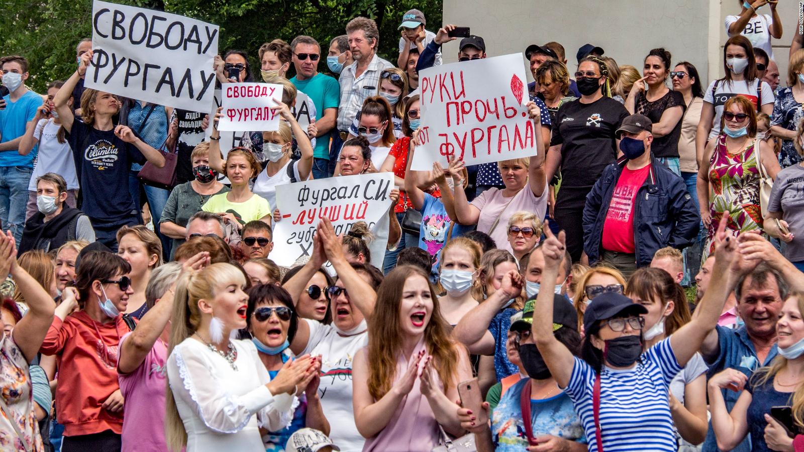 Protests Erupt In Russias Far East After Arrest Of Governor Over Years Old Murders Cnn