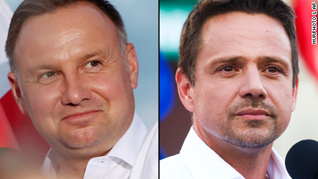 Incumbent Andrzej Duda, left, faced challenger Rafal Trzaskowski.