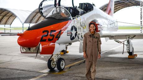 Lt. j.g. Madeline Swegle is the Navy&#39;s first known Black female tactical aircraft pilot. 