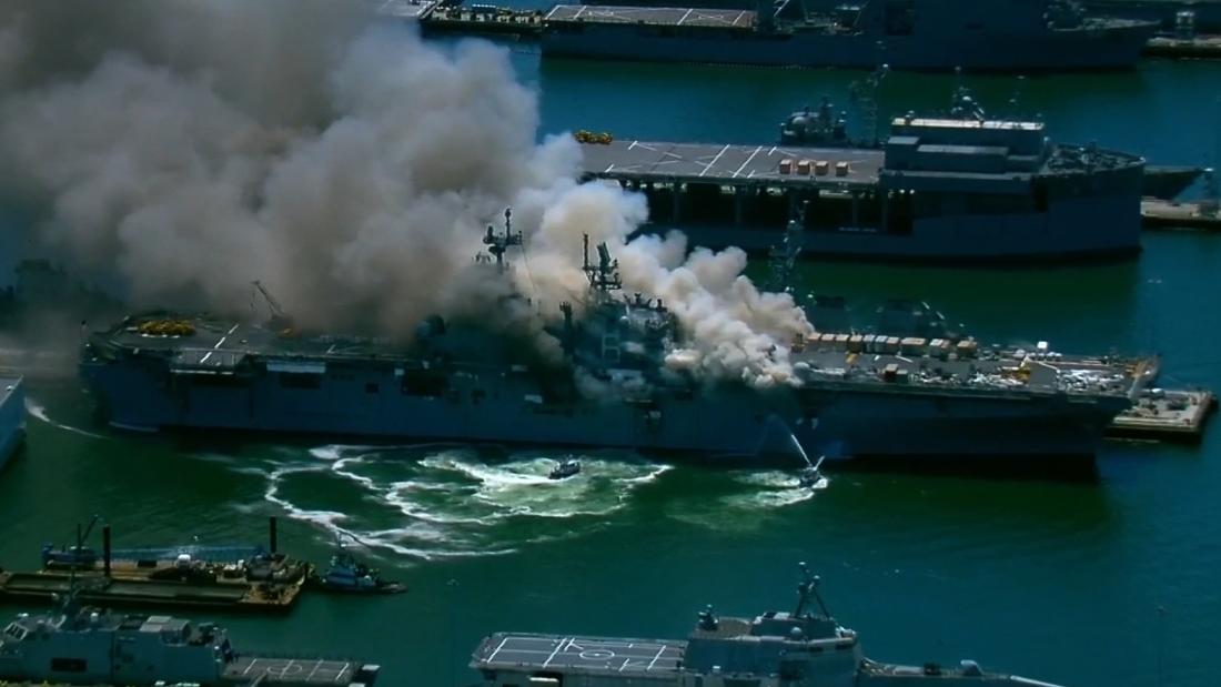 San Diego naval ship fire injures 17 sailors and four civilians - CNN