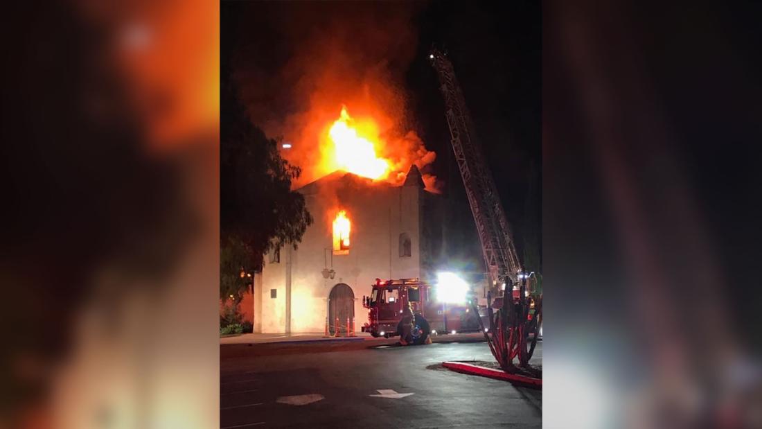 A massive fire has destroyed a 249-year-old church in California