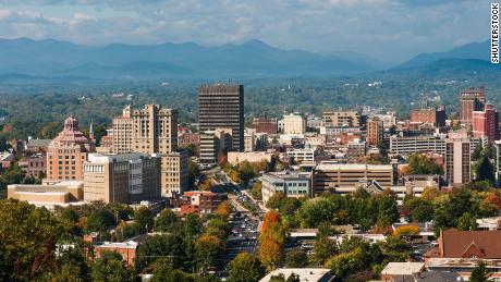 View of downtown Asheville, North Carolina.
