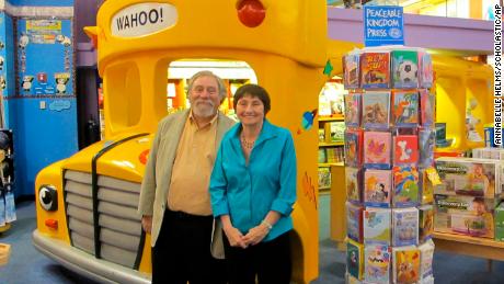 Joanna Cole (right) pictured with Bruce Degen, who illustrated &quot;The Magic School Bus&quot; books.