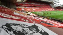A general view of the The Kop during Liverpool&#39;s Premier League match against Aston Villa at Anfield.