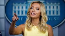 WASHINGTON, DC - JULY 16: White House Press Secretary Kayleigh McEnany speaks during a press briefing at the White House on July 16, 2020 in Washington, DC. On Thursday afternoon, President Trump will deliver remarks about rolling back regulations for businesses and infrastructure projects. (Photo by Drew Angerer/Getty Images)