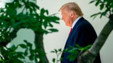 WASHINGTON, DC - JULY 15: U.S. President Donald Trump exits the Oval Office and walks toward Marine One on the South Lawn of the White House on July 15, 2020 in Washington, DC. The President is traveling to the Atlanta, Georgia area to visit the UPS Hapeville Airport Hub and deliver remarks on infrastructure. (Photo by Drew Angerer/Getty Images)