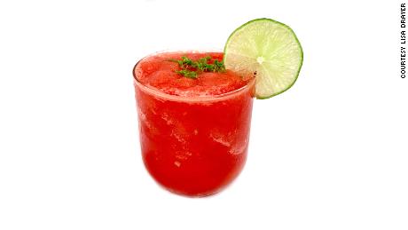 This watermelon lime slushie is the ultimate thirst quencher.