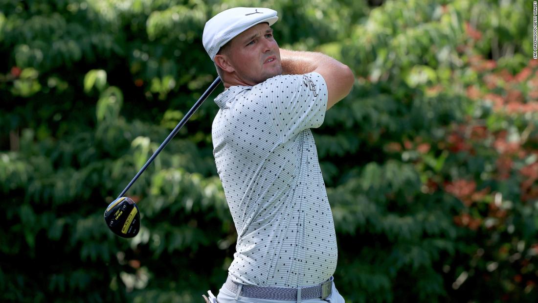 No. 1: &lt;a href=&quot;https://www.pgatour.com/stats/stat.101.html&quot; target=&quot;_blank&quot;&gt;According to PGA Tour statistics,&lt;/a&gt; American Bryson DeChambeau is top of the off the tee driving distance rankings, averaging 325.0 yards. DeChambeau is pictured playing his shot from the 13th tee during the second round of The Memorial Tournament on July 17, 2020 at Muirfield Village Golf Club in Dublin, Ohio.