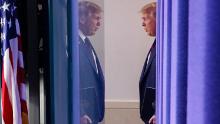 President Donald Trump arrives for a news conference at the White House, Tuesday, July 21, 2020, in Washington.