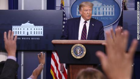 U.S. President Donald Trump speaks to reporters during a news conference in the Brady Press Briefing Room at the White House July 21, 2020 in Washington, DC. 