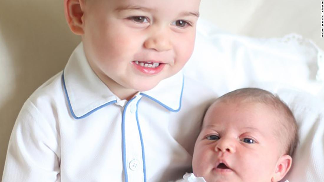 Catherine, the Duchess of Cambridge, took this photo of Prince George and Princess Charlotte shortly after Charlotte&#39;s birth in 2015.