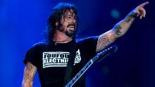 Dave Grohl of Foo Fighters performs onstage during the & quot; Rock in Rio & quot;  festival at the Olympic Park, Rio de Janeiro, in September 2019. 