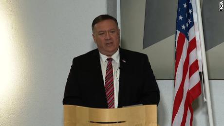 US Secretary of State Mike Pompeo gives a press conference and addresses the US closure of China&#39;s consulate in Houston, Texas.