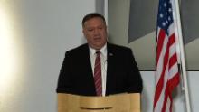 US Secretary of State Mike Pompeo gives a press conference and addresses the US closure of China&#39;s consulate in Houston, Texas.