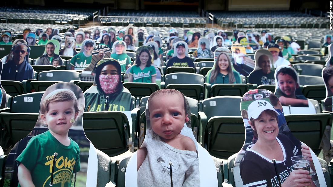 A closer look at some of the fan cutouts in Oakland.