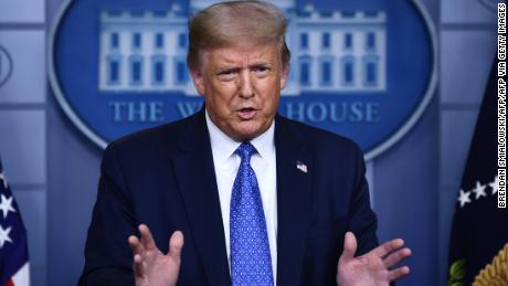 US President Donald Trump speaks to the press during the renewed briefing of the Coronavirus Task Force in the Brady Briefing Room of the White House in Washington, DC, on July 22, 2020. (Photo by Brendan Smialowski / AFP) (Photo by BRENDAN SMIALOWSKI/AFP via Getty Images)