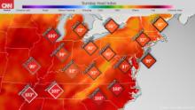 The heat index will approach 100 in parts of the Midwest and South this weekend.