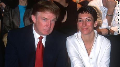 Donald Trump and Ghislaine Maxwell attend the Anand Jon Fashion Show in September 2000 in New York City. 