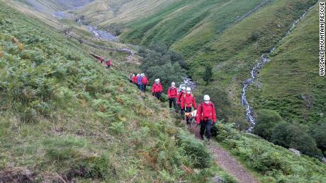 The rescue operation took a total of five hours and 16 team members of the Wasdale Mountain Rescue Team. 