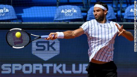 Grigor Dimitrov competes at the Adria Tour in Belgrade, Serbia, in June.