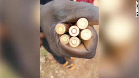 Bullets and shells picked up by Zikpak villagers, following an attack on their community in northern Nigeria on July 24.