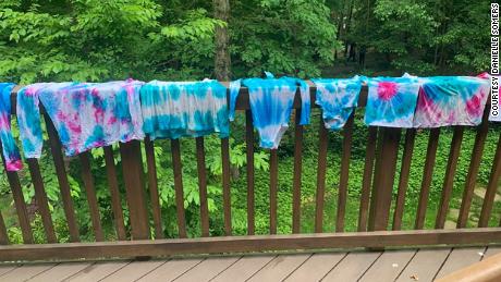 Danielle Somers of Potomac, Maryland, has turned to tie-dying as a hobby while social distancing at home.