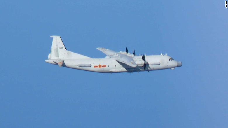 Chinese Y-9 photographed by Japanese fighters on December 27, 2019.