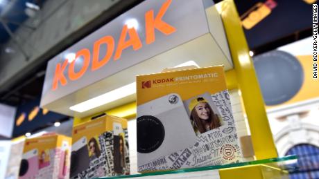 Kodak&#39;s Printomatic instaprint cameras are displayed at the Kodak booth during CES 2018 at the Las Vegas Convention Center on January 10, 2018 in Las Vegas, Nevada. CES, the world&#39;s largest annual consumer technology trade show, runs through January 12 and features about 3,900 exhibitors showing off their latest products and services to more than 170,000 attendees.  (Photo by David Becker/Getty Images)