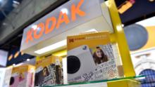 Kodak's Printomatic instaprint cameras are displayed at the Kodak booth during CES 2018 at the Las Vegas Convention Center on January 10, 2018 in Las Vegas, Nevada. CES, the world's largest annual consumer technology trade show, runs through January 12 and features about 3,900 exhibitors showing off their latest products and services to more than 170,000 attendees.  (Photo by David Becker/Getty Images)