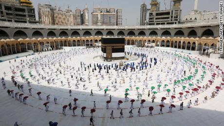Pilgrims circle the Kaaba at the Grand Mosque in Mecca on Wednesday.