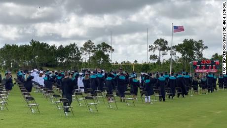 Bayside High School in Florida held a socially distanced, in-person graduation last weekend.