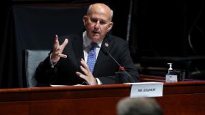 Rep. Louie Gohmert, R-Texas, questions Attorney General William Barr during a House Judiciary Committee hearing on the oversight of the Department of Justice on Capitol Hill, Tuesday, July 28, 2020 in Washington. (Chip Somodevilla/Pool via AP)