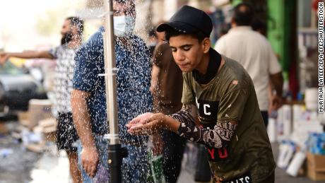 Temperatures hovered around 50C in Baghdad, Iraq.