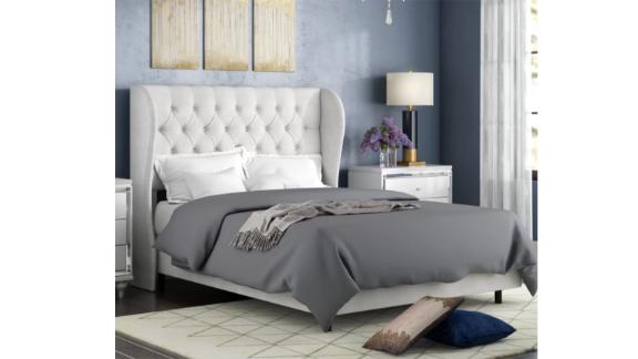 Willa Arlo Interiors Alcantara Diamond Tufted Upholstered Standard Bed