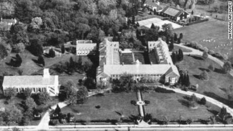 The Nebraska Avenue communications complex in Washington that was used for top-secret codebreaking during WWII is shown from above.