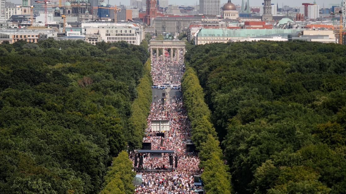 Berlin Protest Large Demonstrations At Brandenburg Gate Over Covid 19 Restrictions Cnn