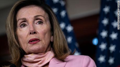 WASHINGTON, DC - JULY 31: Speaker of the House Nancy Pelosi (D-CA) speaks during her weekly news conference at the U.S. Capitol on July 31, 2020 in Washington, DC. Speaker Pelosi and Senate Minority Leader Chuck Schumer are expected to speak by phone with White House officials throughout the weekend as they continue to negotiations about extending unemployment benefits amidst the coronavirus pandemic. (Photo by Drew Angerer/Getty Images)