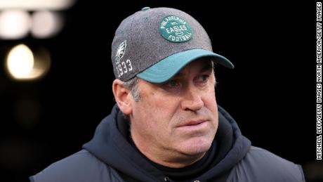 PHILADELPHIA, PENNSYLVANIA - JANUARY 05: Head coach Doug Pederson of the Philadelphia Eagles walks on to the field prior to the NFC Wild Card Playoff game against the Seattle Seahawks at Lincoln Financial Field on January 05, 2020 in Philadelphia, Pennsylvania. (Photo by Mitchell Leff/Getty Images)