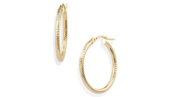 Bony Levy 14K Gold Twisted Rope Hoop Earrings 