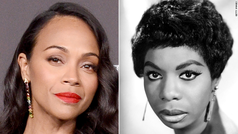 Zoe Saldana (left) has previously defended the decision to play Nina Simone.