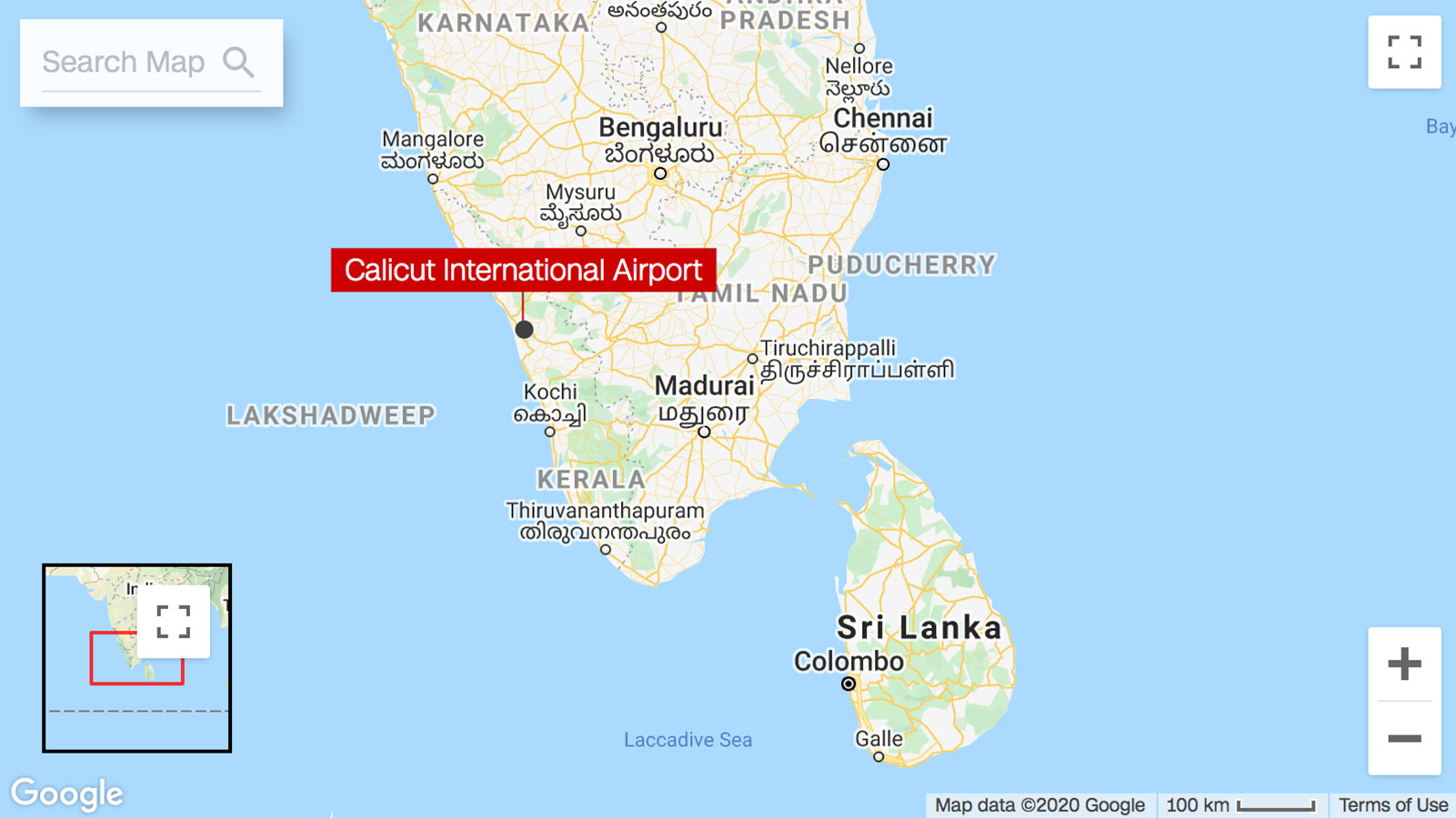 Calicut On World Map Plane Crashes While Attempting To Land In Southern India Cnn Video